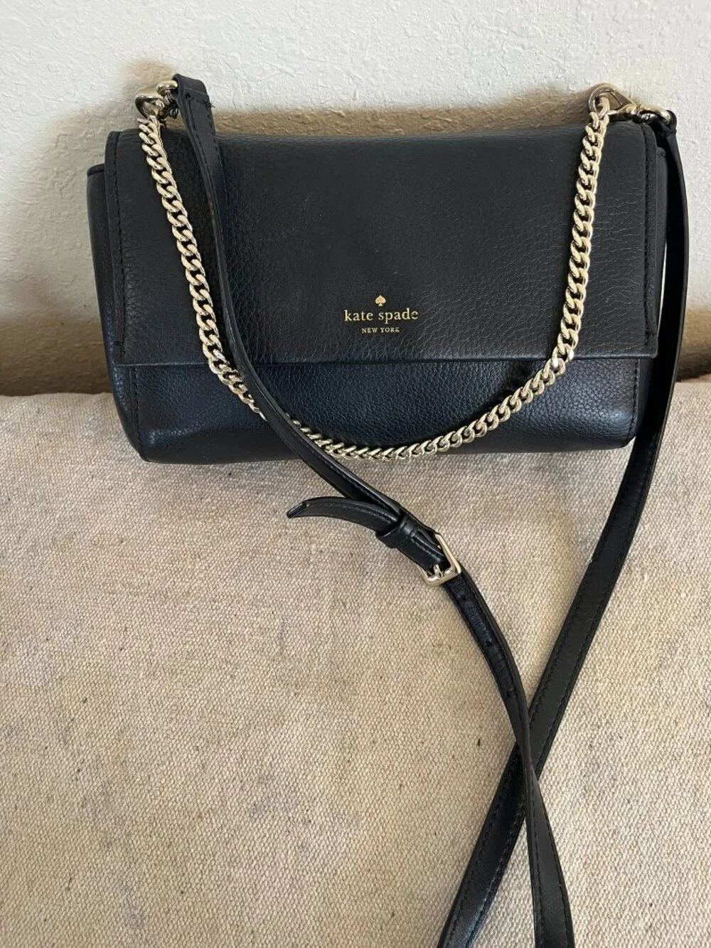 Kate Spade Lr Madison Willow Flap Black Saffiano Leather Crossbody Bag